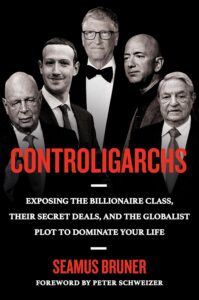 Controligarchs, expose billionaire class, secret deals, globalist plot, dominate your life, America Out Loud news, control, global elite, secret societies, political power, economic influence, conspiracy theory, control of world affairs, book cover.