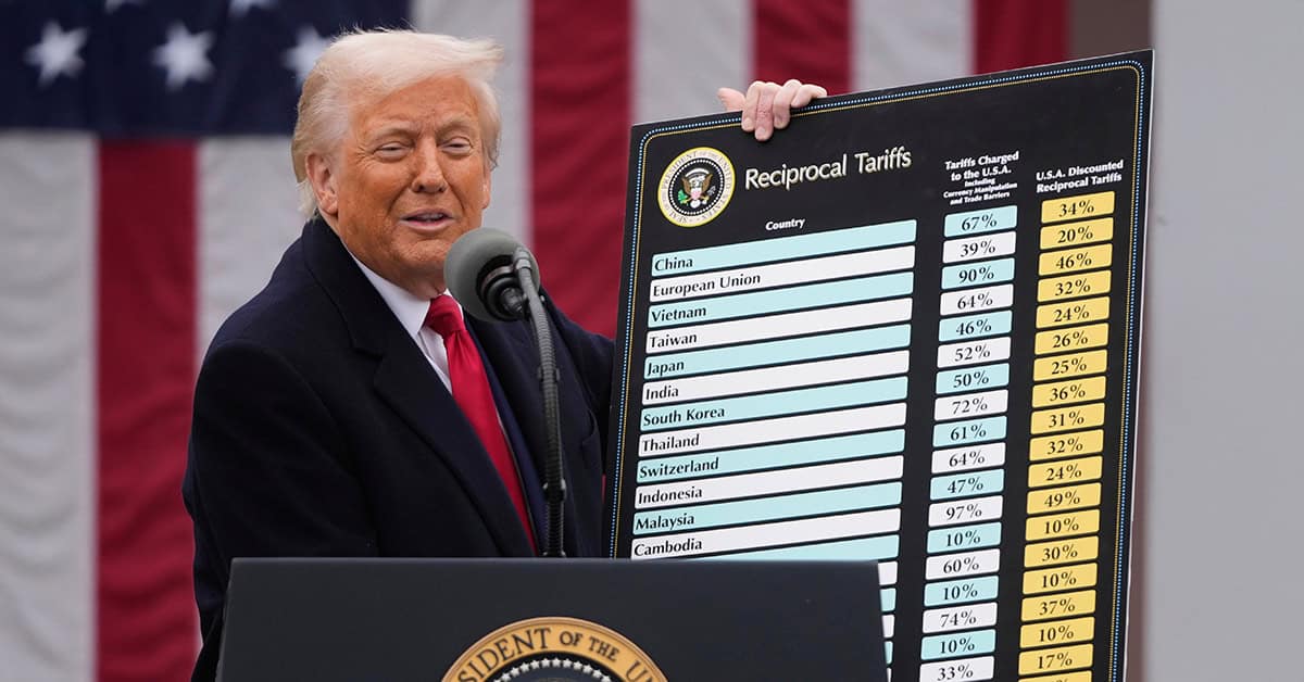 President Donald Trump speaks during an event to announce new tariffs, April 2, 2025, in the Rose Garden at the White House in Washington