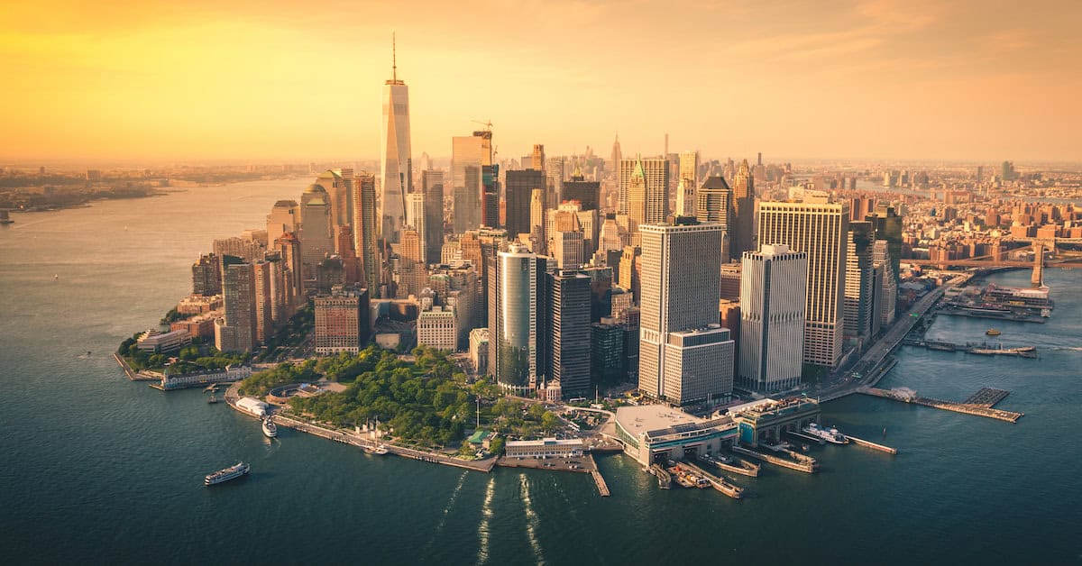 Aerial Views of the Downtown Manhattan Skyline