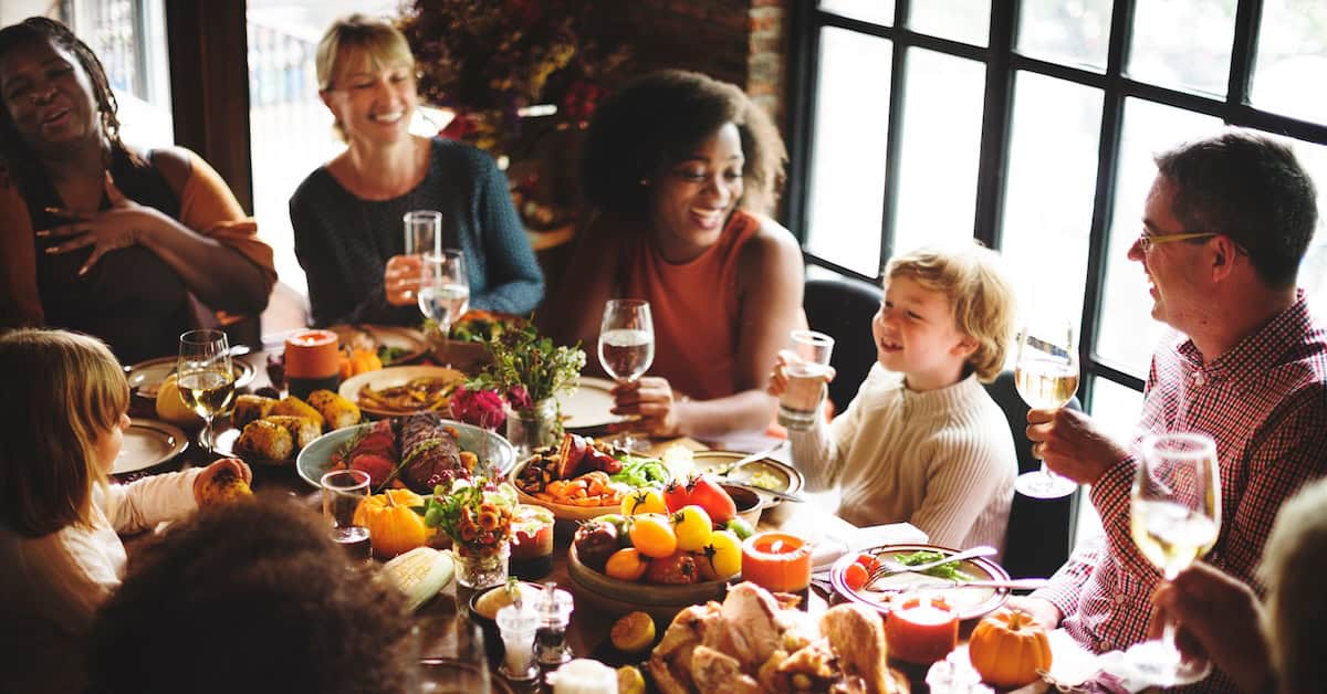 People Talking Celebrating Thanksgiving Holiday Concept