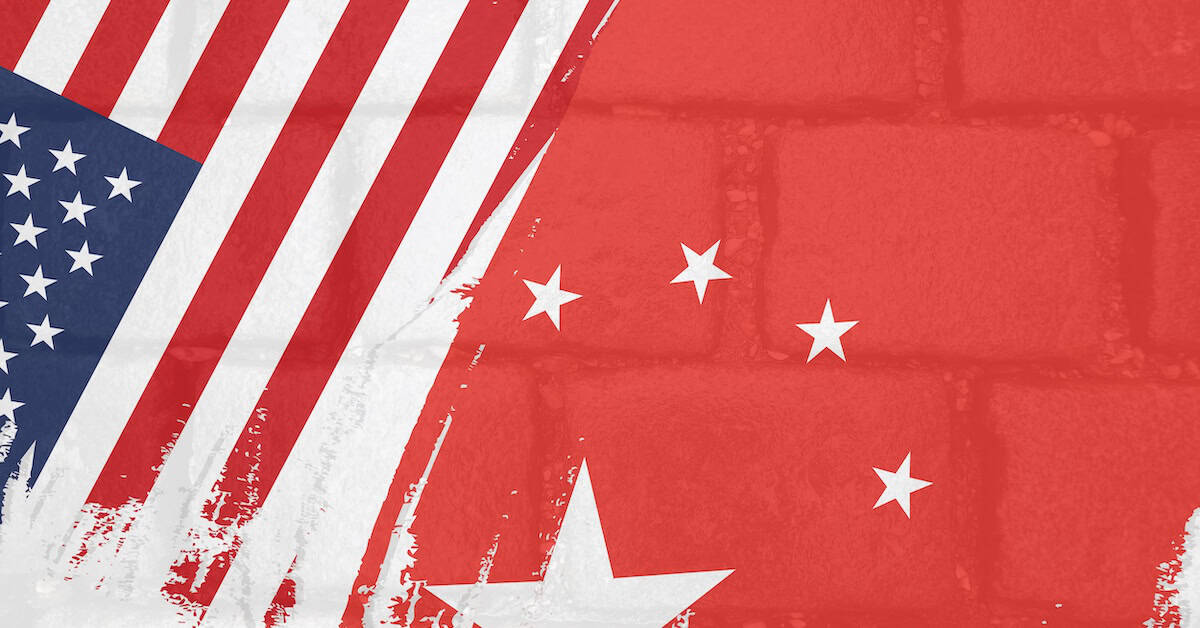 Flags of the United States of America, grunge, on a background of bricks, illustration